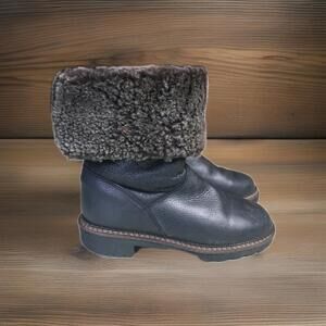 BLONDO  BROWN LEATHER SHEARLING SHEEPSKIN BOOTS WOMEN'S SIZE 7 B New